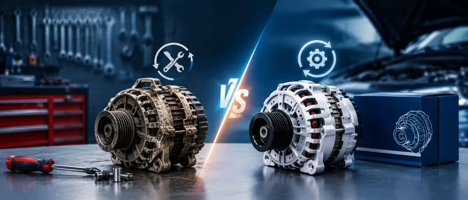 Old vs new alternator comparison