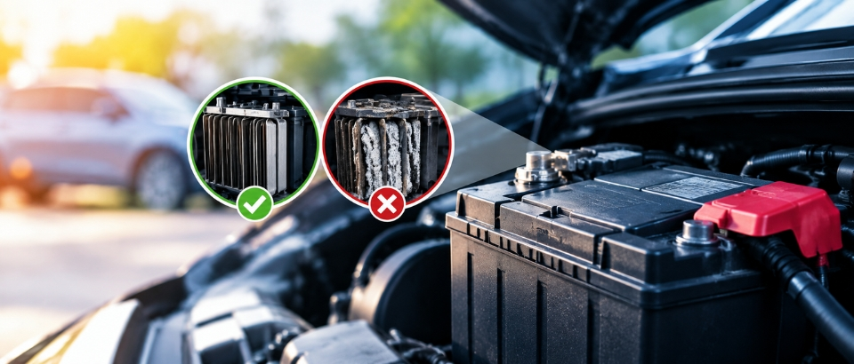 Battery sulfation in car